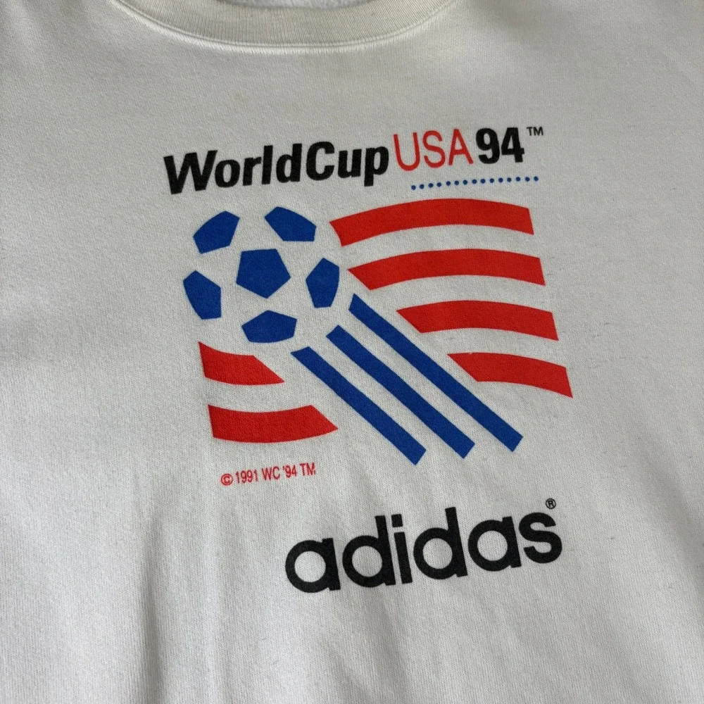 Vintage Adidas World Cup USA 94 Sweatshirt Mens XL White Crewneck Made in USA